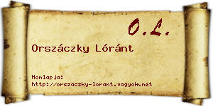 Orszáczky Lóránt névjegykártya