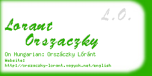lorant orszaczky business card